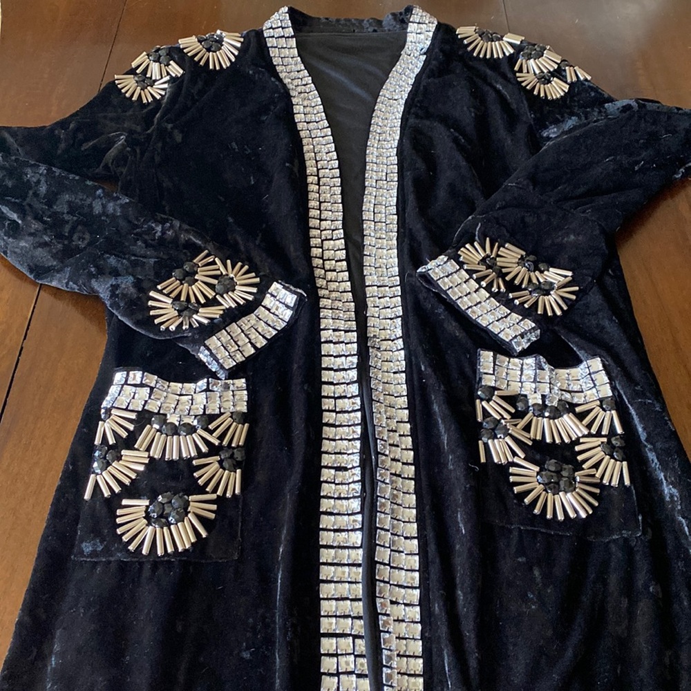 Black velvet large Duster